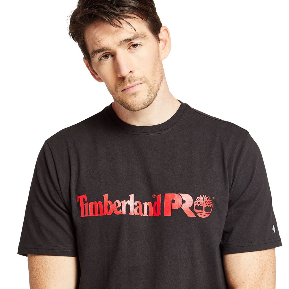 Camisetas Masculino - Timberland Pro® Short Sleeve Base Plate Wicking Logo - QBOCW8625 - Pretas